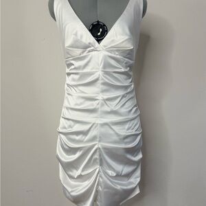 Rubber Ducky Productions, Inc. White Ruched Dress